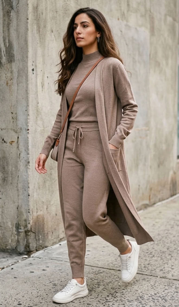 Serene Stretch Knit Jogger Pants - Mocha