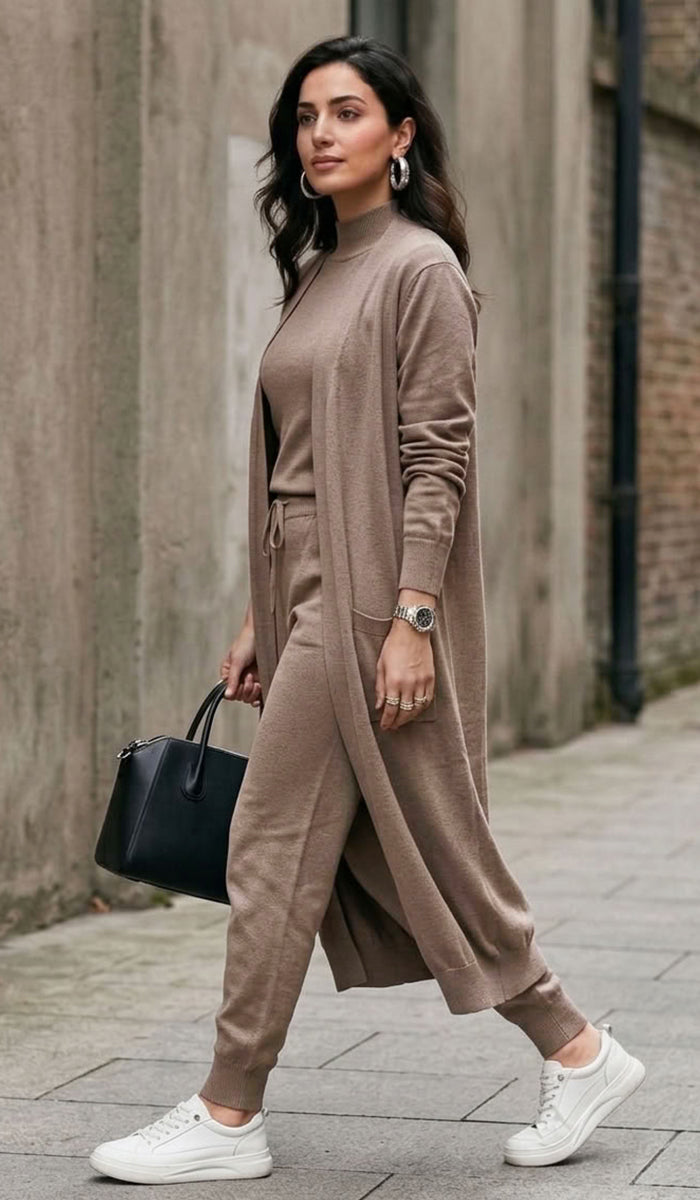 Serene Stretch Knit Jogger Pants - Mocha