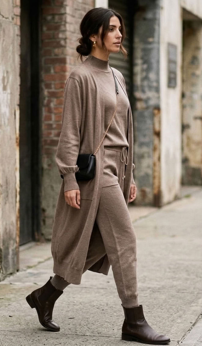 Serene Stretch Knit Top - Mocha