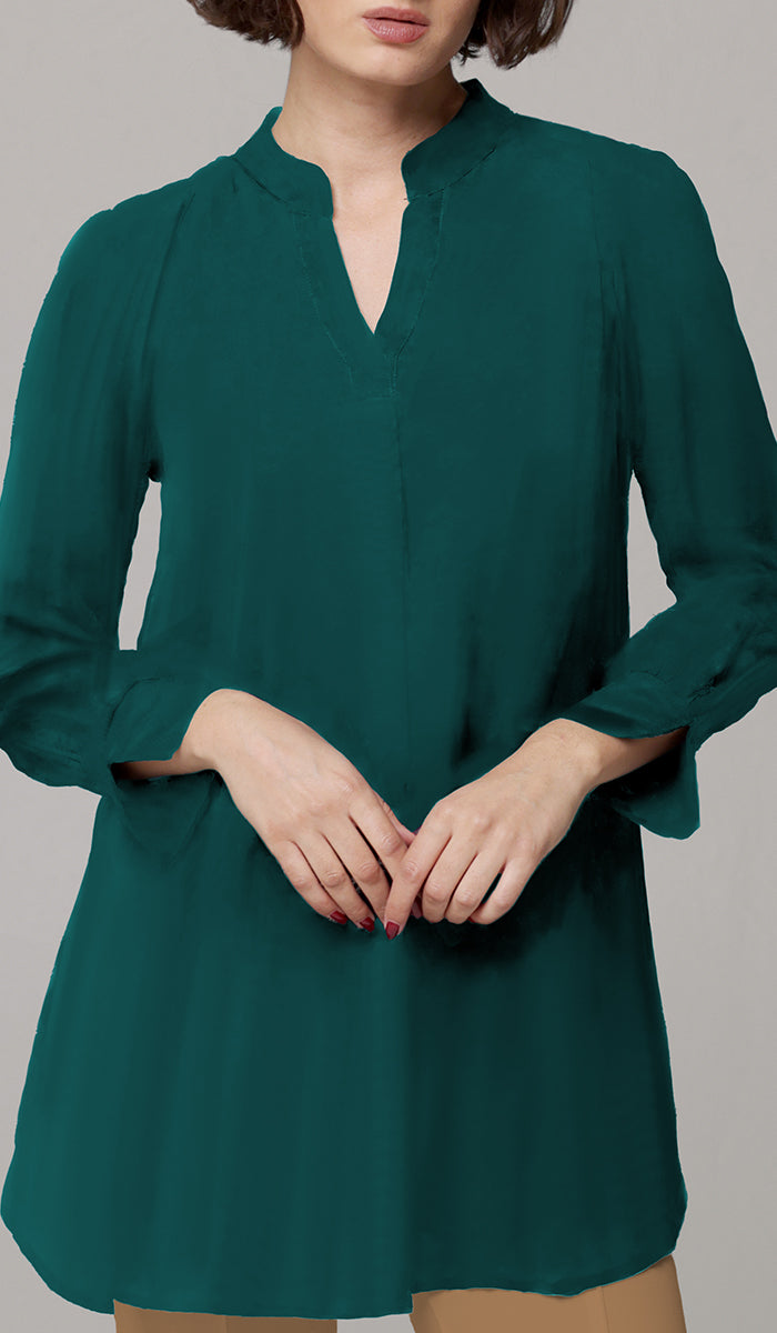 Shaina Cotton Feel Modest Top - Emerald - PREORDER (ships in 2 weeks)