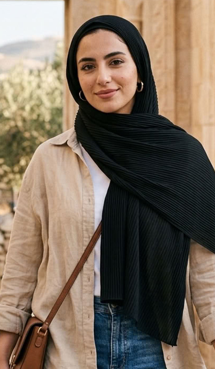 Shea Everyday Essential Bamboo Stretch Hijab - Black
