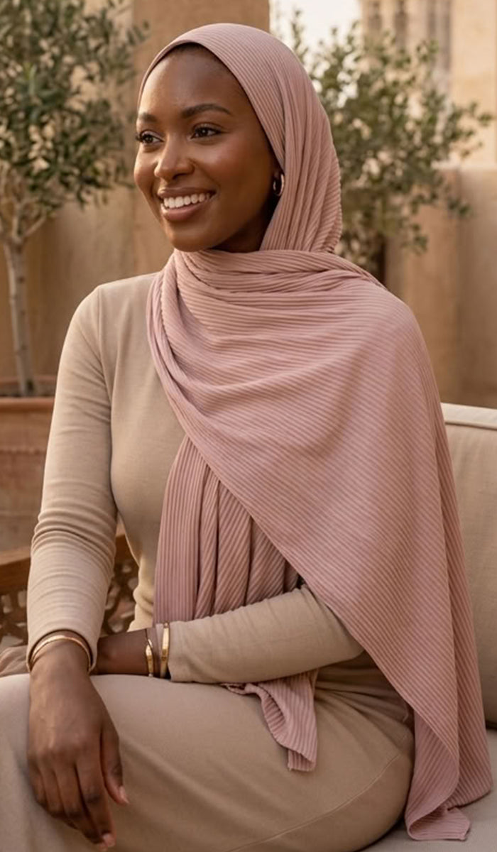 Shea Everyday Essential Bamboo Stretch Hijab - Latte Pink