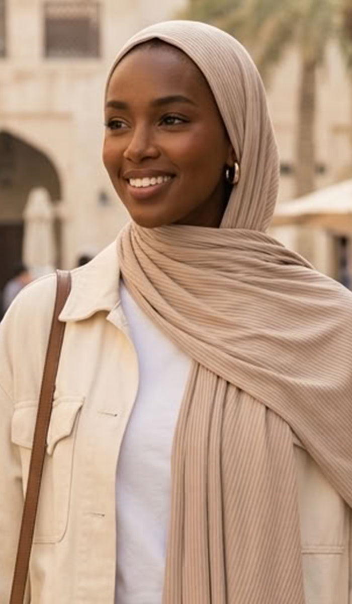 Shea Everyday Essential Bamboo Stretch Hijab - Oatmeal