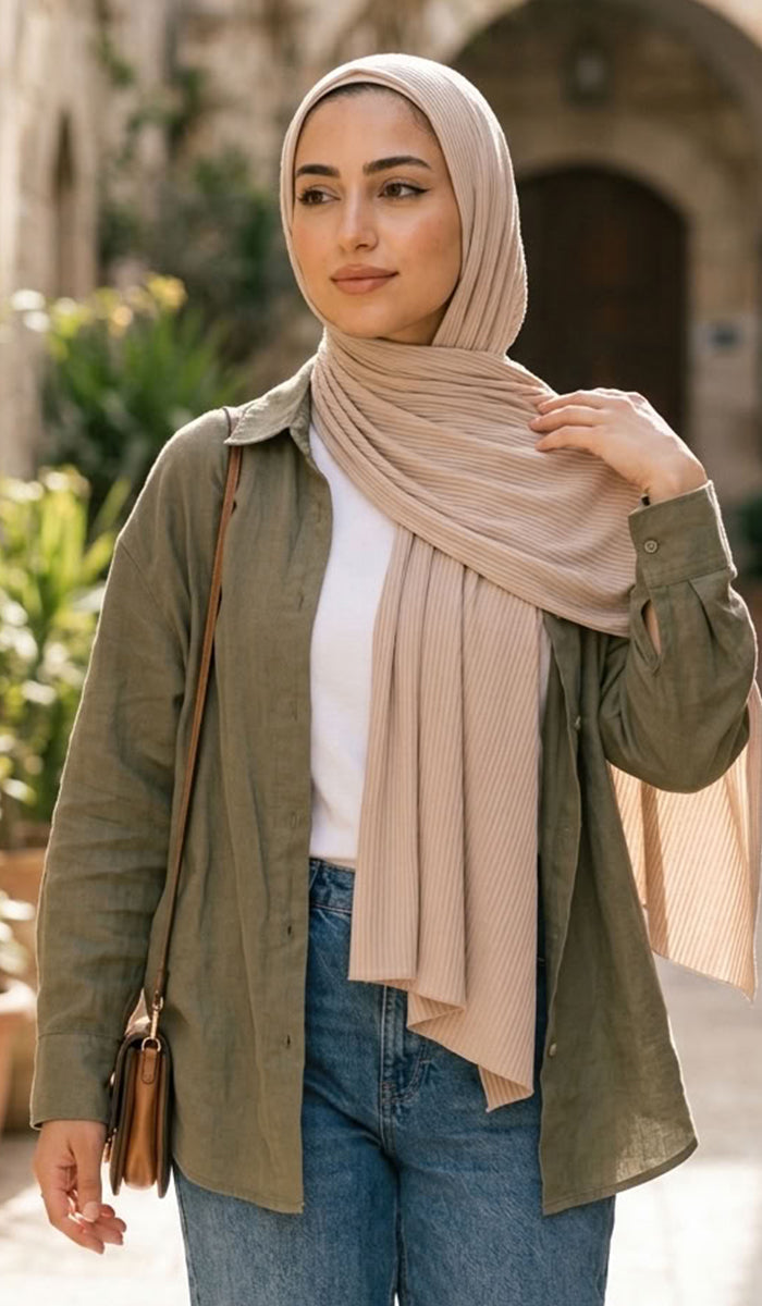 Shea Everyday Essential Bamboo Stretch Hijab - Oatmeal
