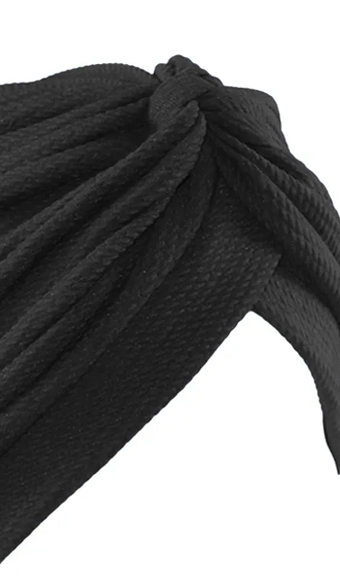 Sidra One Piece Pull on Stretchy Turban - Black