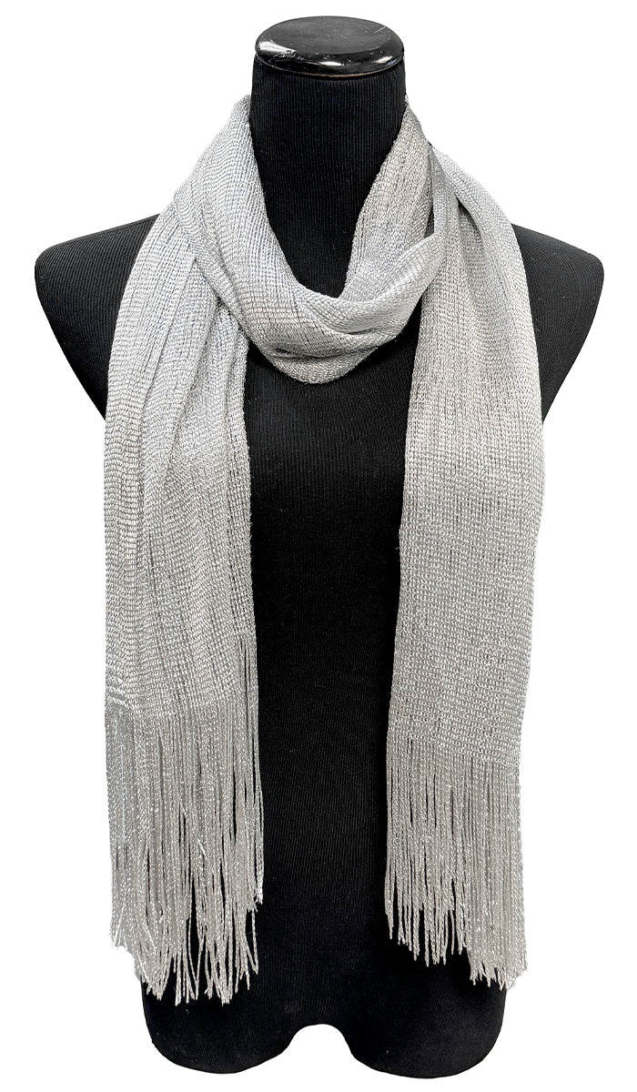 Silky Metallic Non-slip Shawl Hijab - Silver | Islamic Hijabs