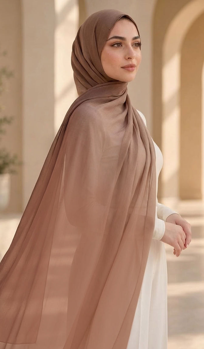 Solea Ombre Modal Wrap Hijab Scarf - Mocha/Taupe