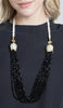 Turkish Tulip Artisan Necklace - Black Onyx and Pearls