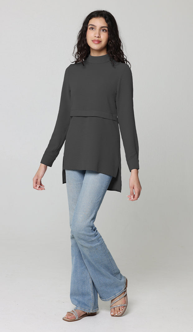 Valia Modest Essential Blouse de tous les jours - Noir