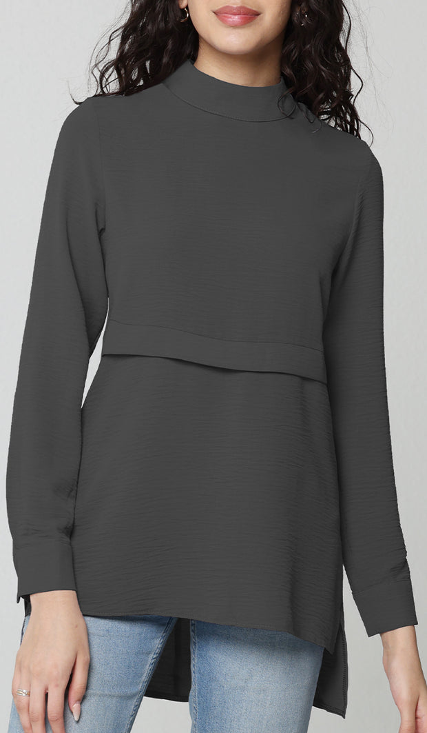 Valia Modest Essential Blouse de tous les jours - Noir
