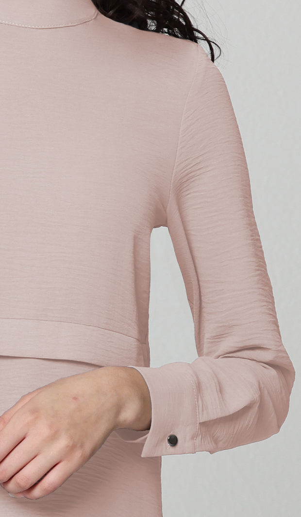 Valia Modest Essential Everyday Blouse - Latte