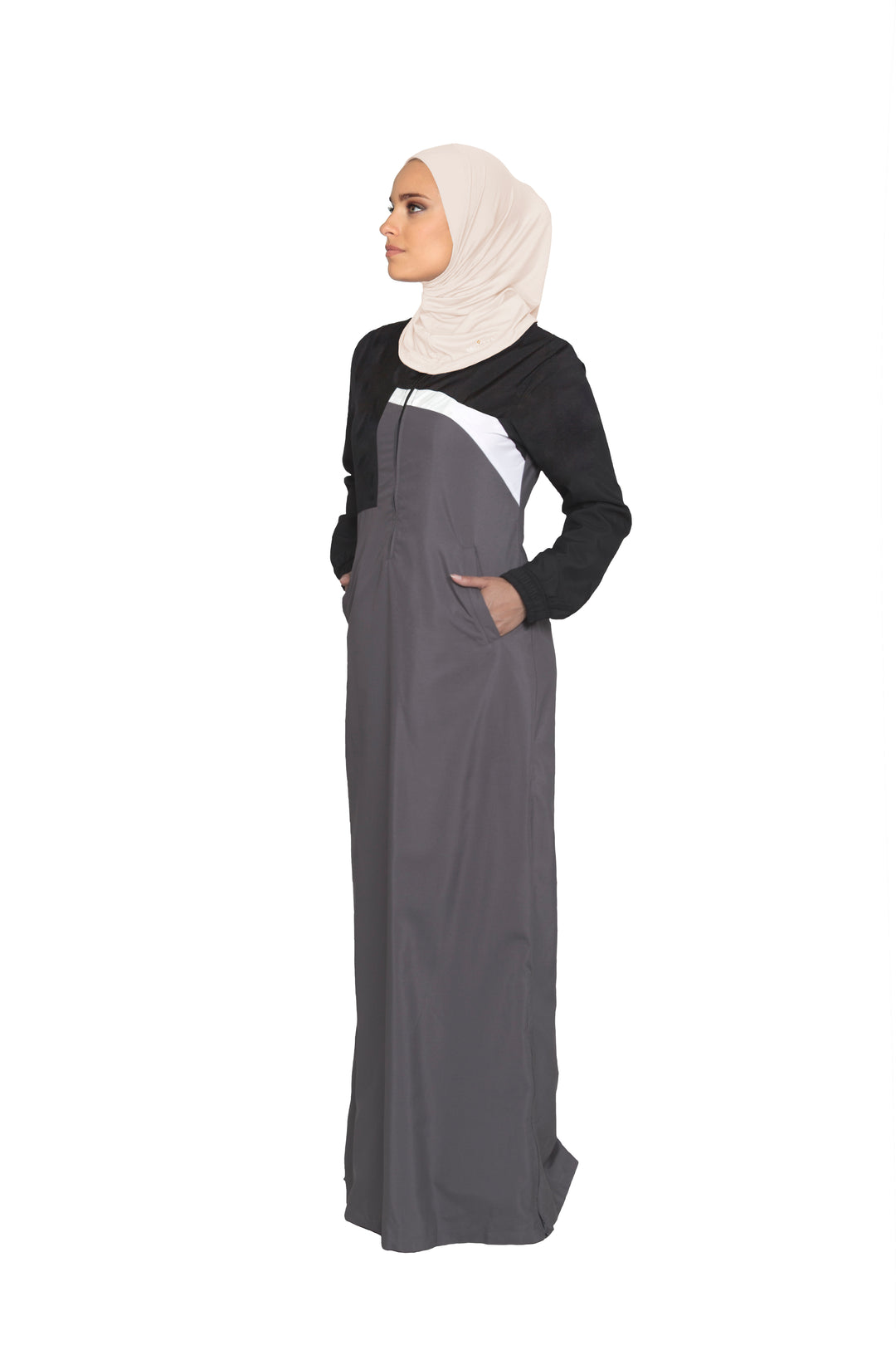 Hijab de sport extensible une pièce - Noir