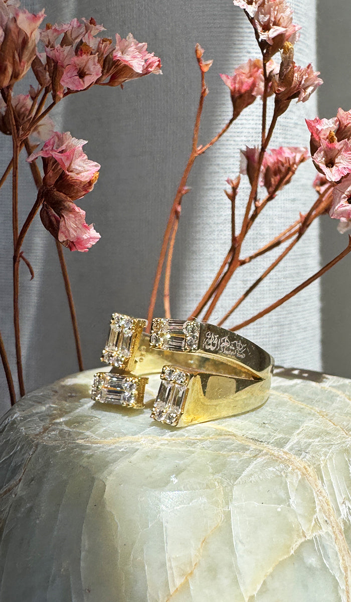 Warda Gold plated Sterling Silver Adjustable Ring with MashaAllah Engraving