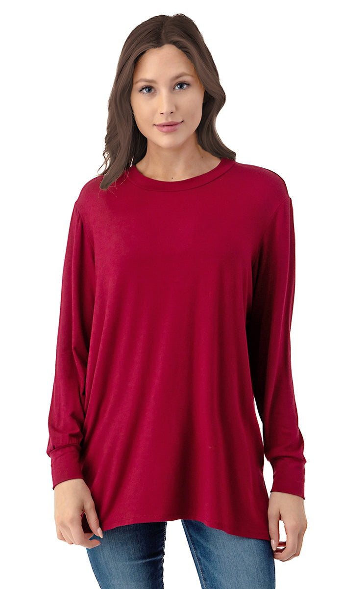 Samar Soft Everyday Stretch Tunic - Crimson