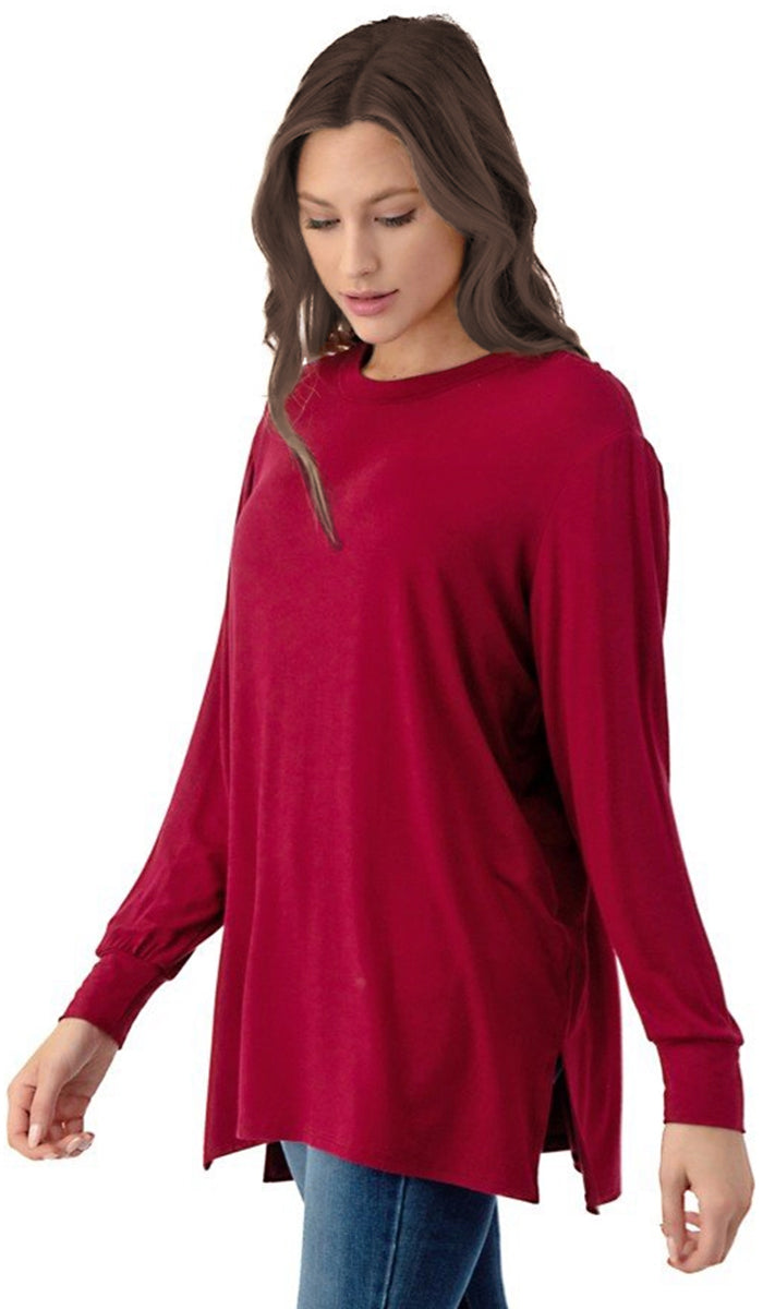 Samar Soft Everyday Stretch Tunic - Crimson
