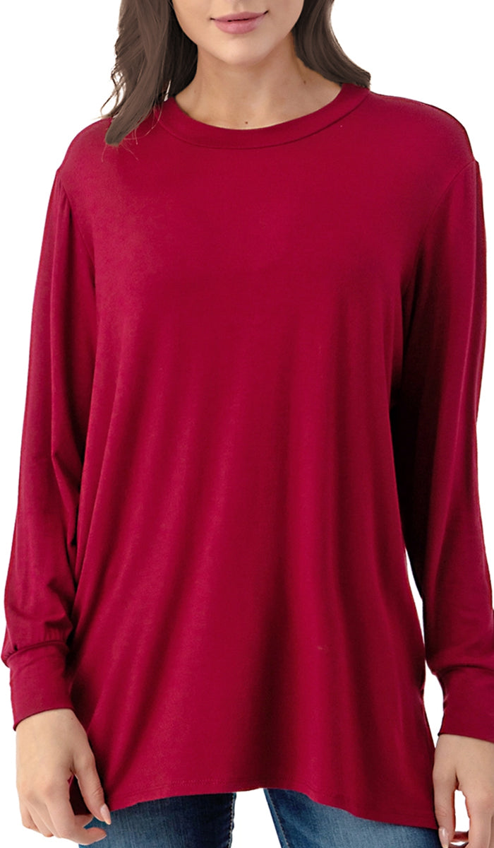Samar Soft Everyday Stretch Tunic - Crimson