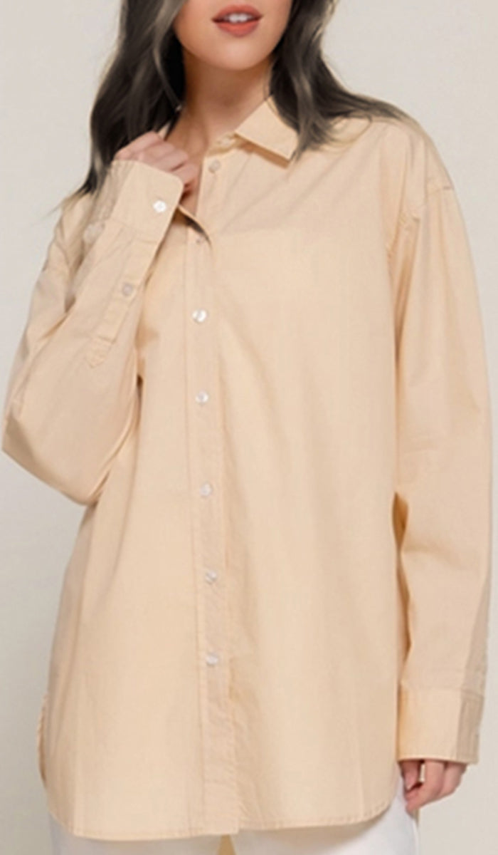 Farda - Veste chemise longue fluide boutonnée - Marine