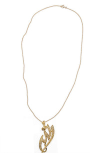 22k Goldplated Sterling Silver Pave Diamond-Look Allah Necklace - ARTIZARA.COM