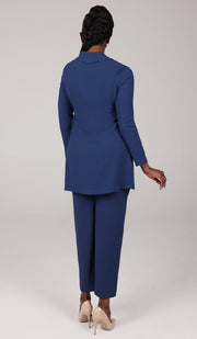 Abeer Light Long Comfy Wrap Jacket - Marina Blue