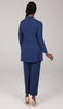 Abeer Light Long Comfy Wrap Jacket - Marina Blue