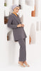 Abeer Light Long Comfy Wrap Jacket - Purple Gray
