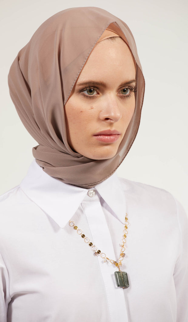 Abir Contemporary MashAllah Arabic Necklace-Moss