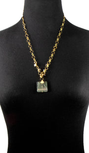 Abir Contemporary MashAllah Arabic Necklace-Moss