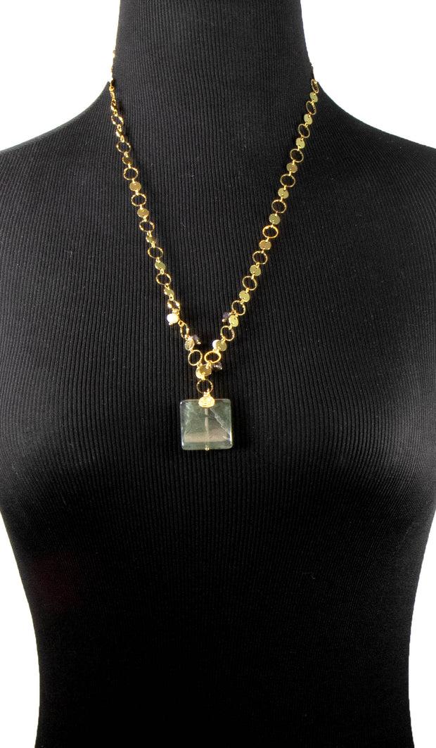 Abir Contemporary MashAllah Arabic Necklace-Moss