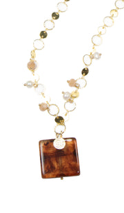 Abir Contemporary MashAllah Arabic Necklace-Onyx