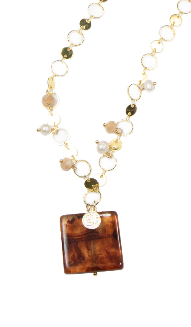 Abir Contemporary MashAllah Arabic Necklace-Onyx