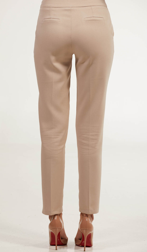 Alma Tailored Stretch Cigarette Pants - Taupe