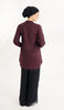 Alvina Embroidered Mostly Cotton Modest Buttondown Shirt - Maroon - FINAL SALE