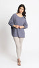 Aly Long Loose Modest Stretch Top - Blue