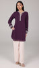 Amalie Embroidered Long Modest Tunic - Eggplant