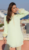 Tunique Longue Modeste Brodée Amalie - Vert Pâle