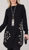 Amina Embroidered Formal Long Modest Tunic - Black