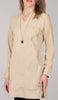 Anjum Gold Embellished Long Modest Tunic - Sand