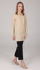 Anjum Gold Embellished Long Modest Tunic - Sand
