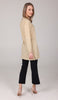 Anjum Gold Embellished Long Modest Tunic - Sand