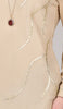 Anjum Gold Embellished Long Modest Tunic - Sand