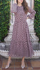 Armine Modest Long Tiered Print Maxi Dress - Mocha