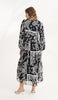 Armine Modest Long Tiered Print Maxi Dress - Black & White