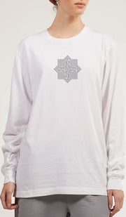 Artsy Fine Long Sleeve Unisex T Shirt - Salam - White