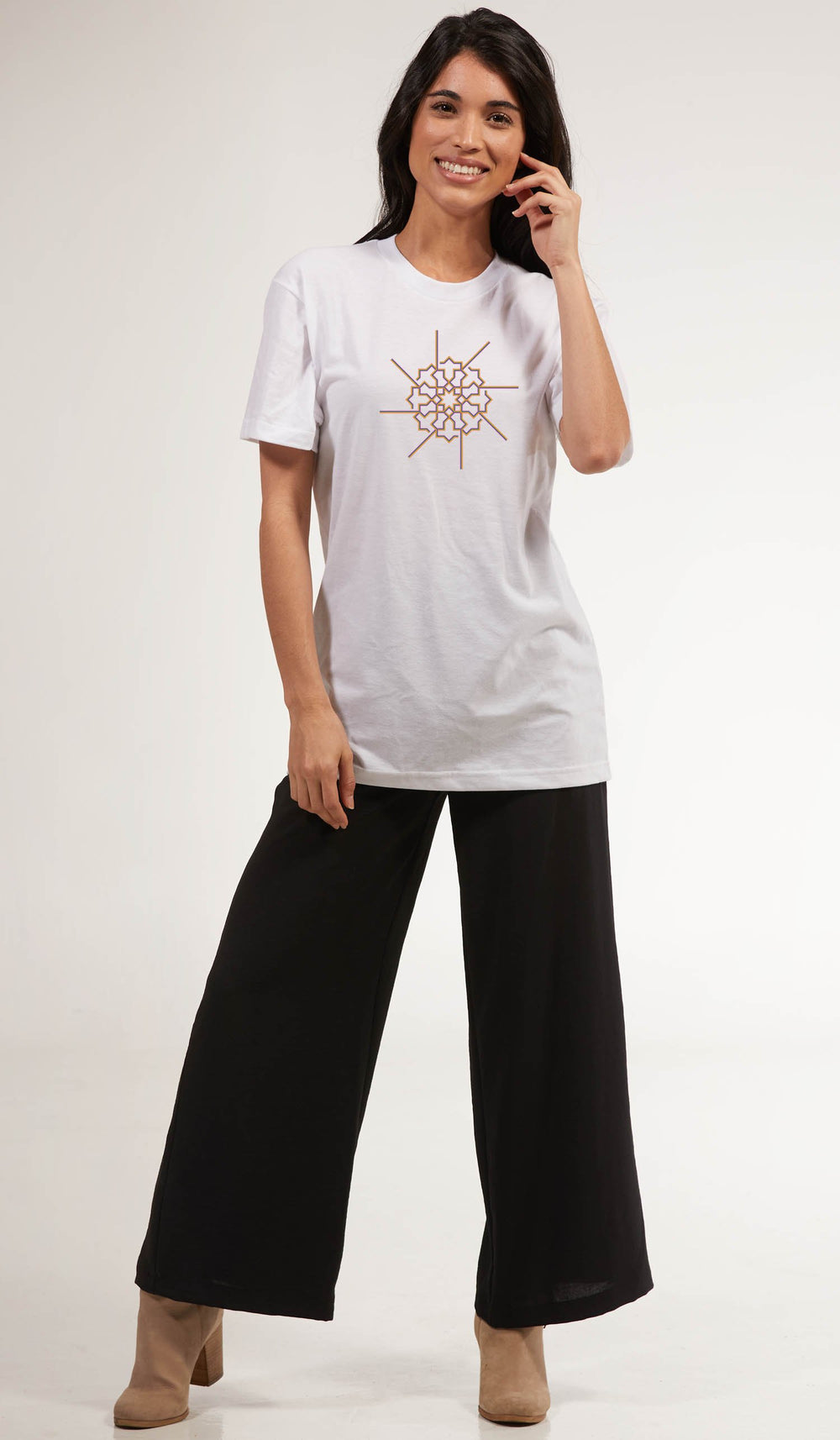 Artsy Fine Short Sleeve Unisex T Shirt - Prism - White
