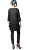 Asfa Long Modest Tunic with Tie Sleeves - Black