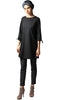 Asfa Long Modest Tunic with Tie Sleeves - Black