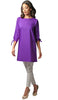 Asfa Long Modest Tunic with Tie Sleeves - Purple