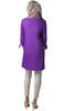 Asfa Long Modest Tunic with Tie Sleeves - Purple