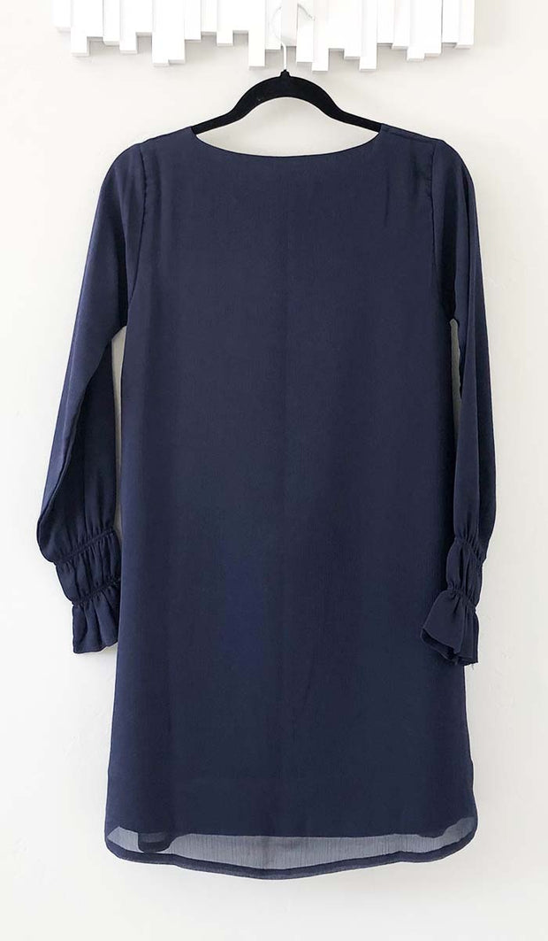 Tunique longue modeste brodée Asma - Bleu Gris - Vente Finale
