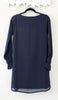 Asma Embroidered Long Modest Tunic - Blue Gray - FINAL SALE